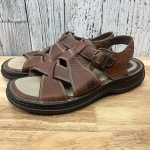 Born Leather Sandals Strappy Women's 10 Brown